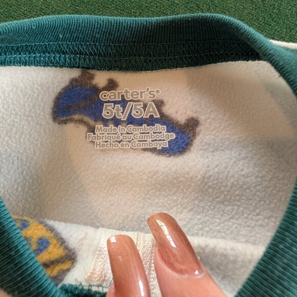 Bundle of Carter's Boy's Football Full-zip, Fleece, Footed Pajamas 5T 💙 - Picture 3 of 5